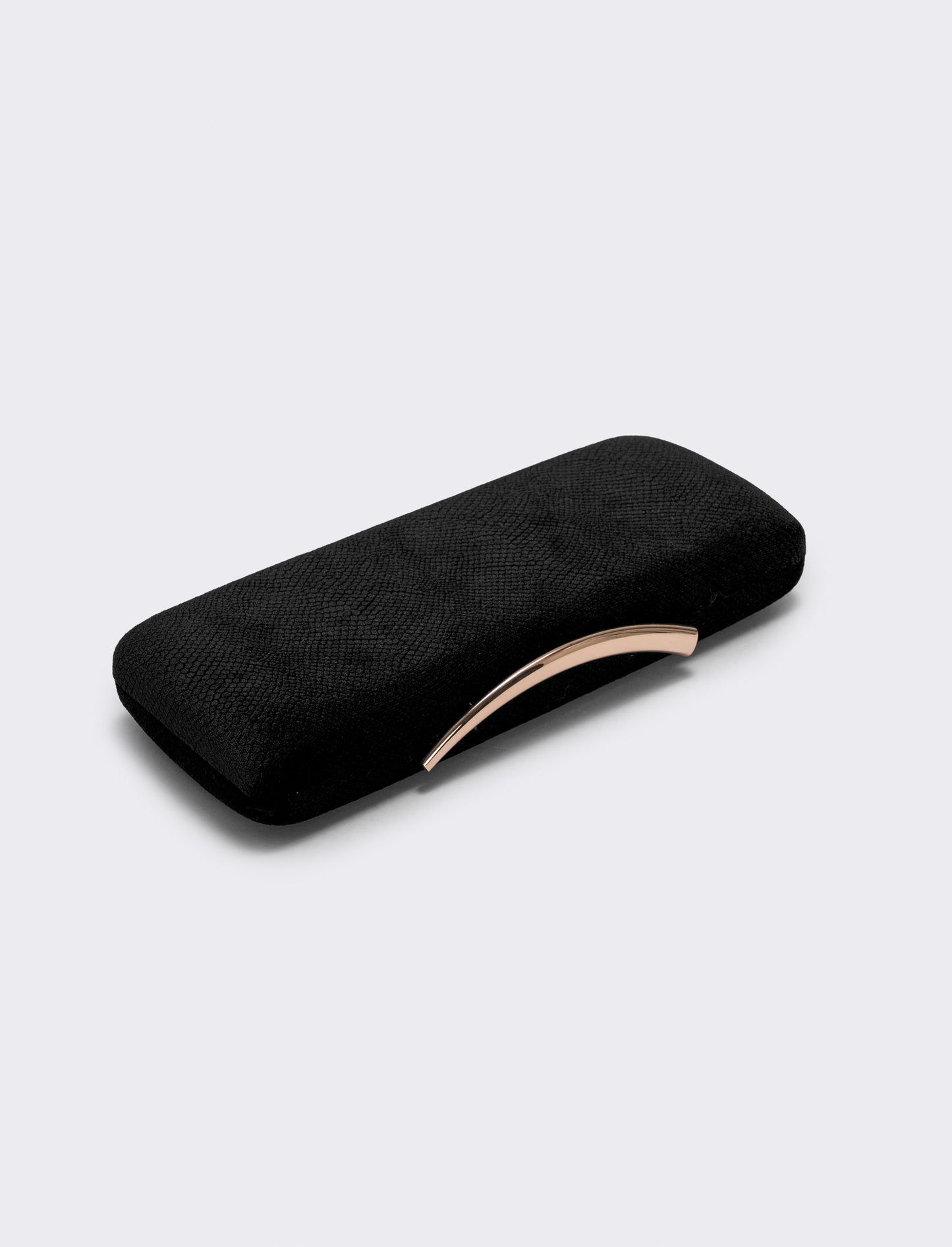 Snake velvet hard clutch - Black