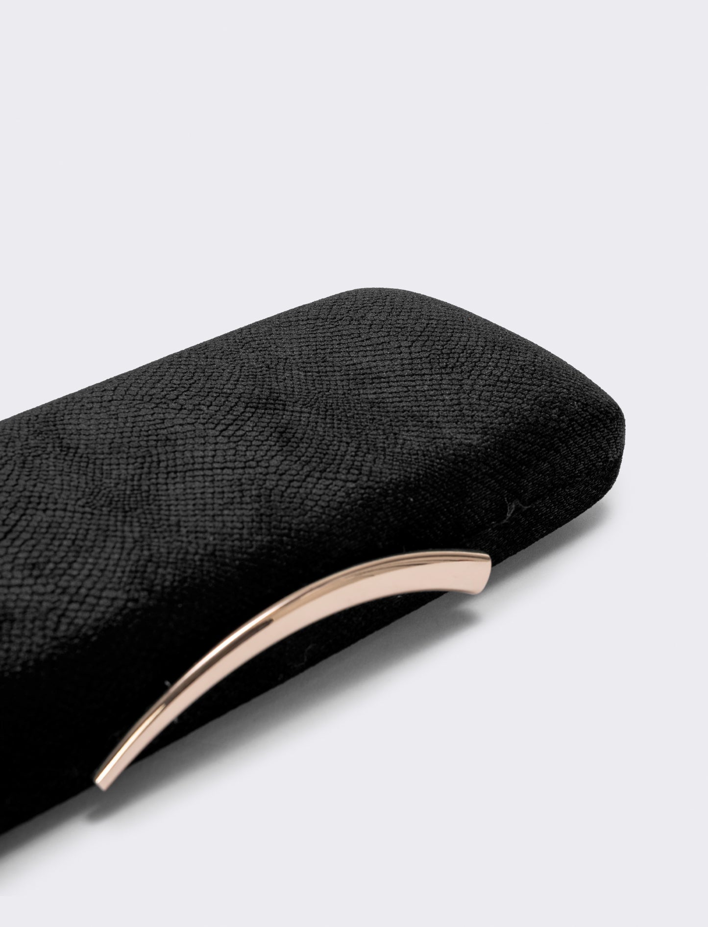 Snake velvet hard clutch - Black