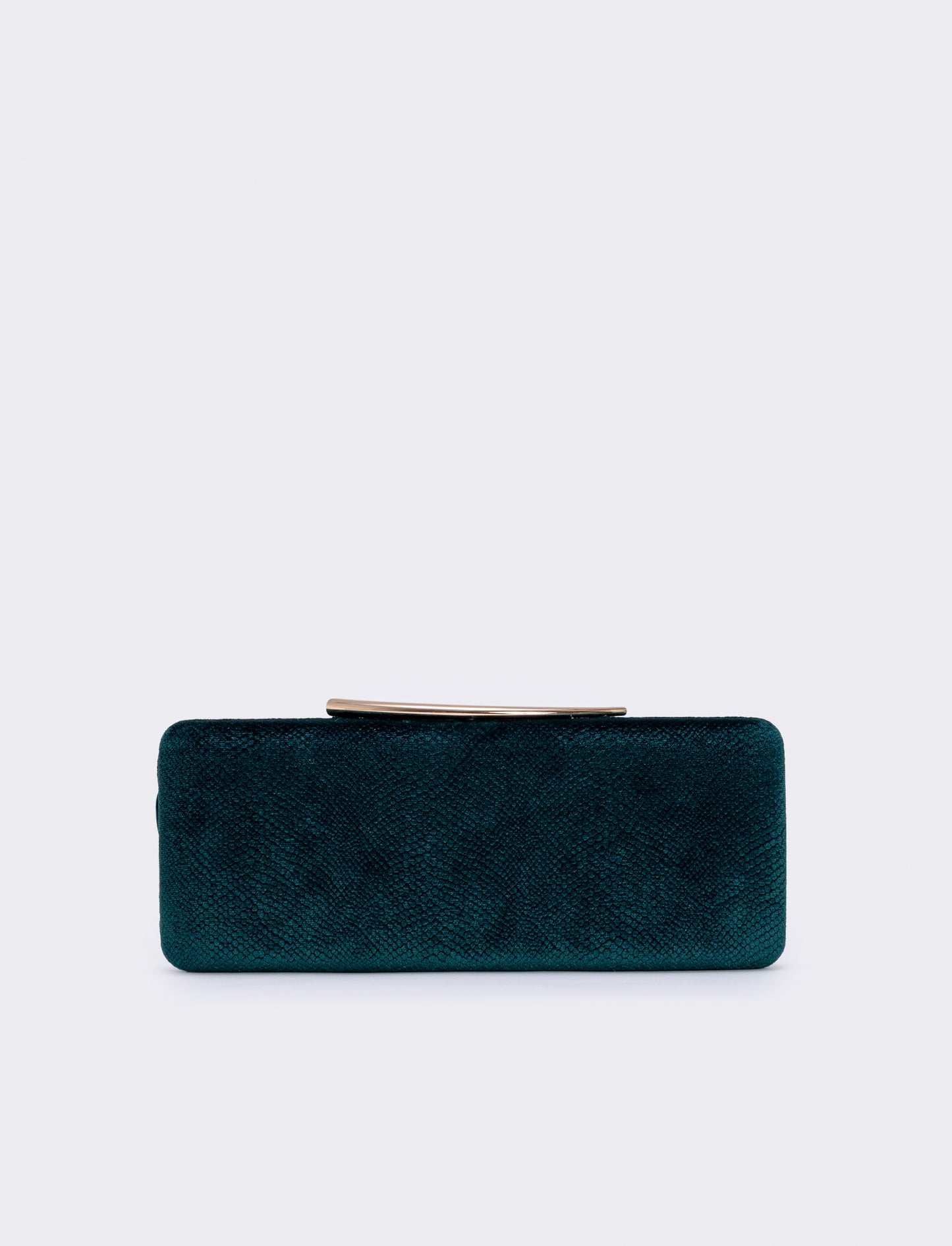 Snake velvet hard clutch - Green