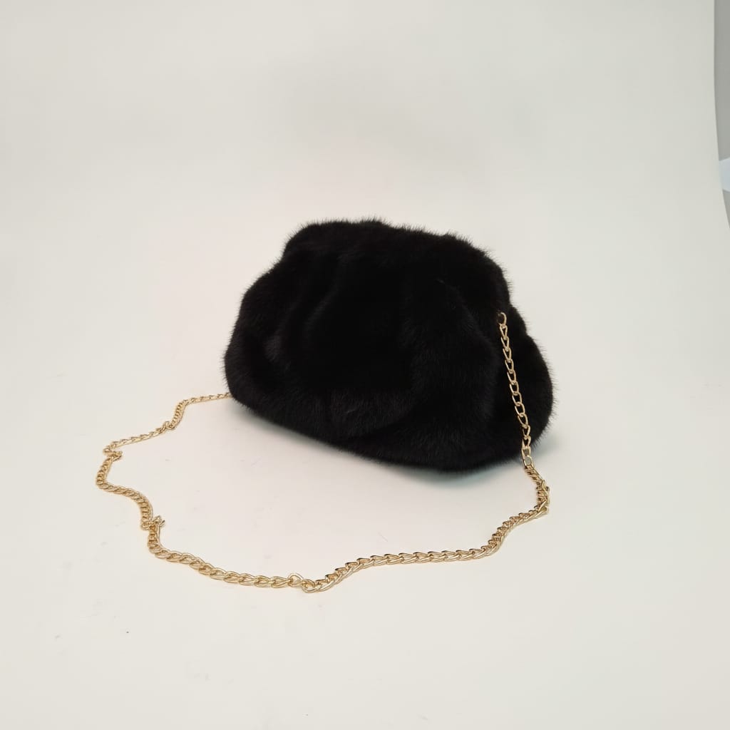 Chic faux fur clutch - Black