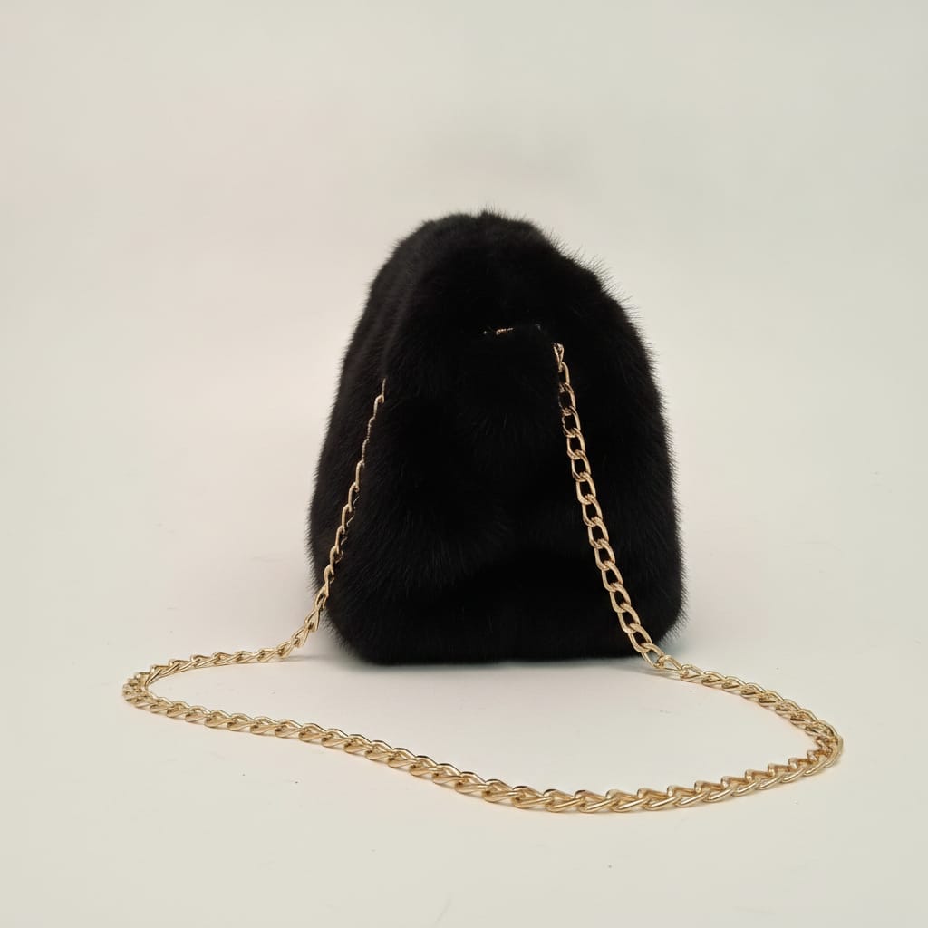 Chic faux fur clutch - Black