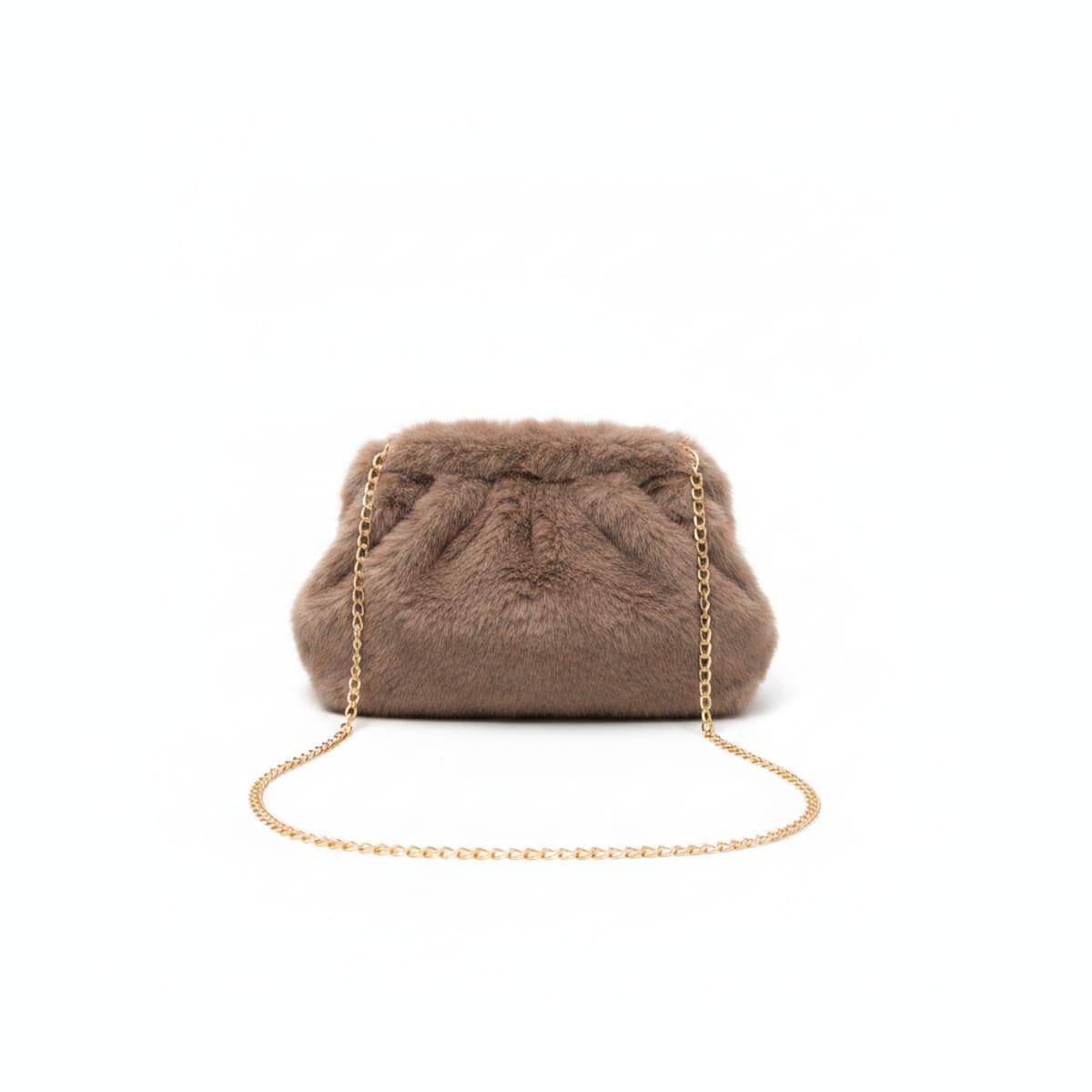 Clutch in finta pelliccia chic - Beige