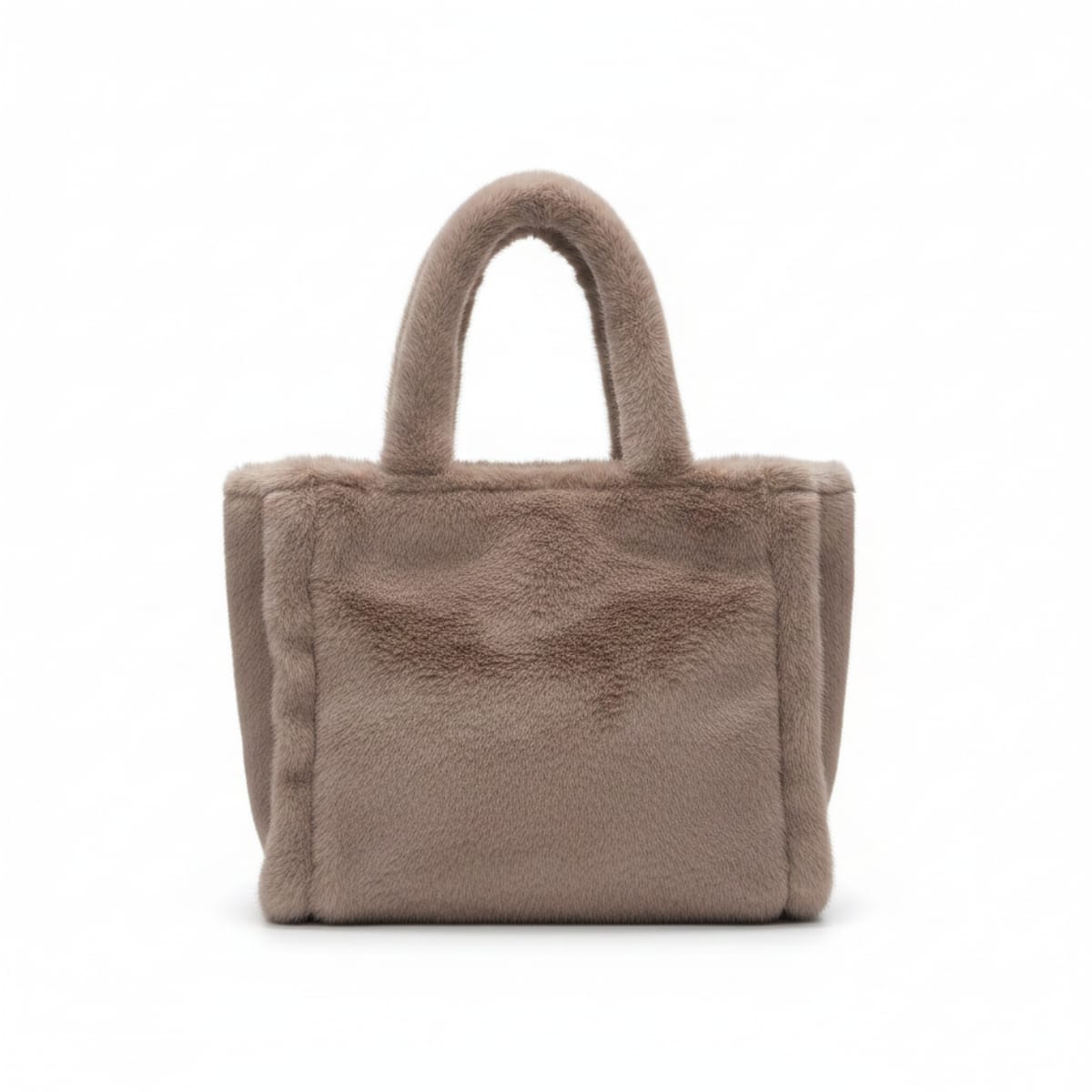 Shopper grande in finta pelliccia - Beige