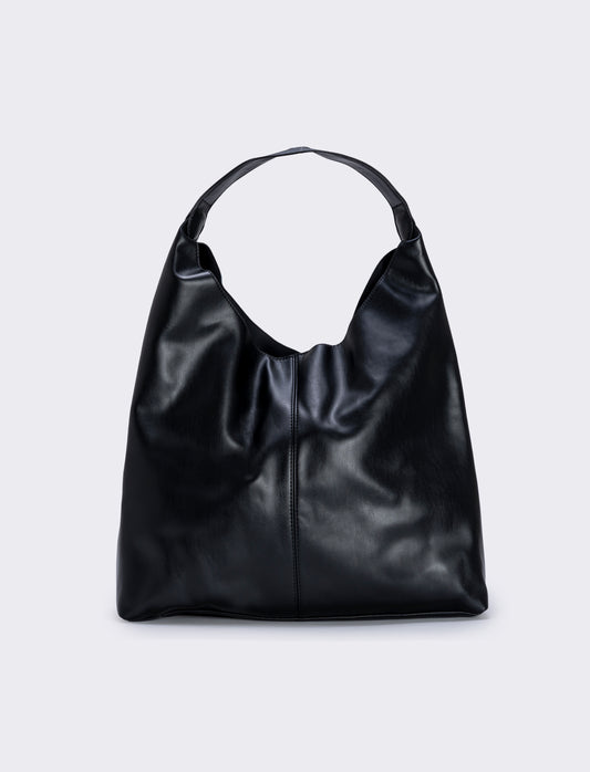 Borsa shopper grande con manico - Nero