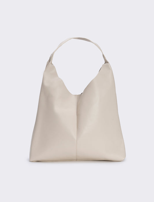 Borsa shopper grande con manico - Beige