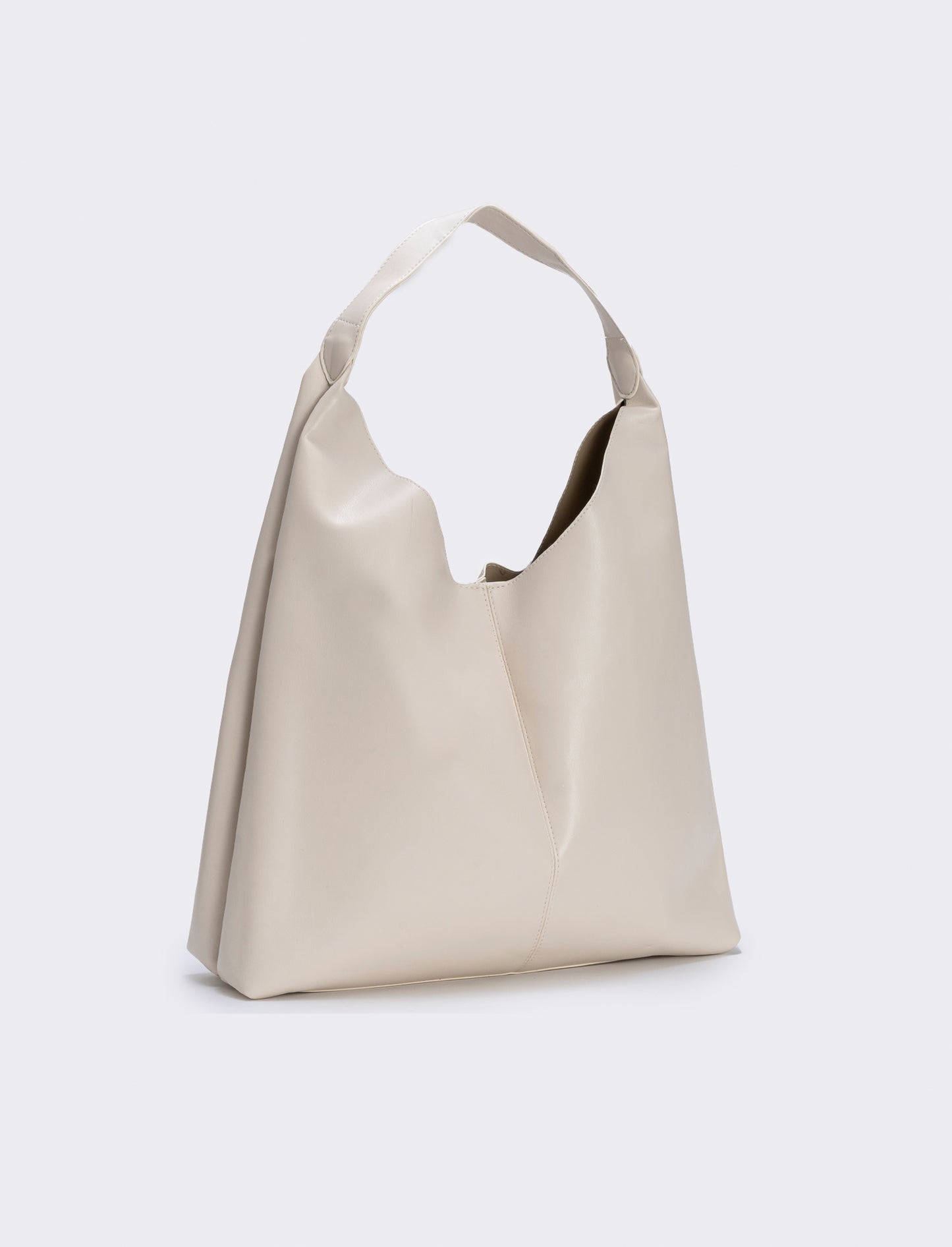 Large shopper bag with handle - Beige