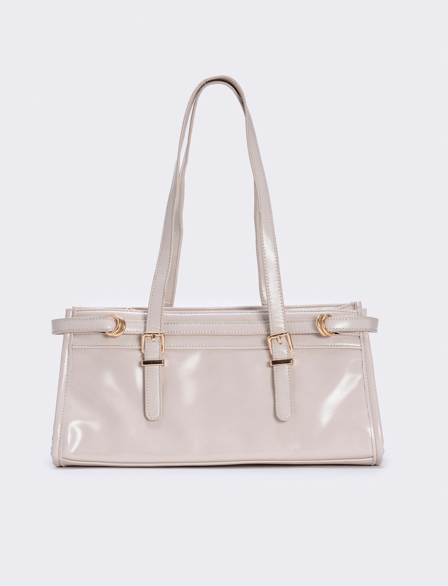 Borsa rettangolare con cinturino spalla - Beige