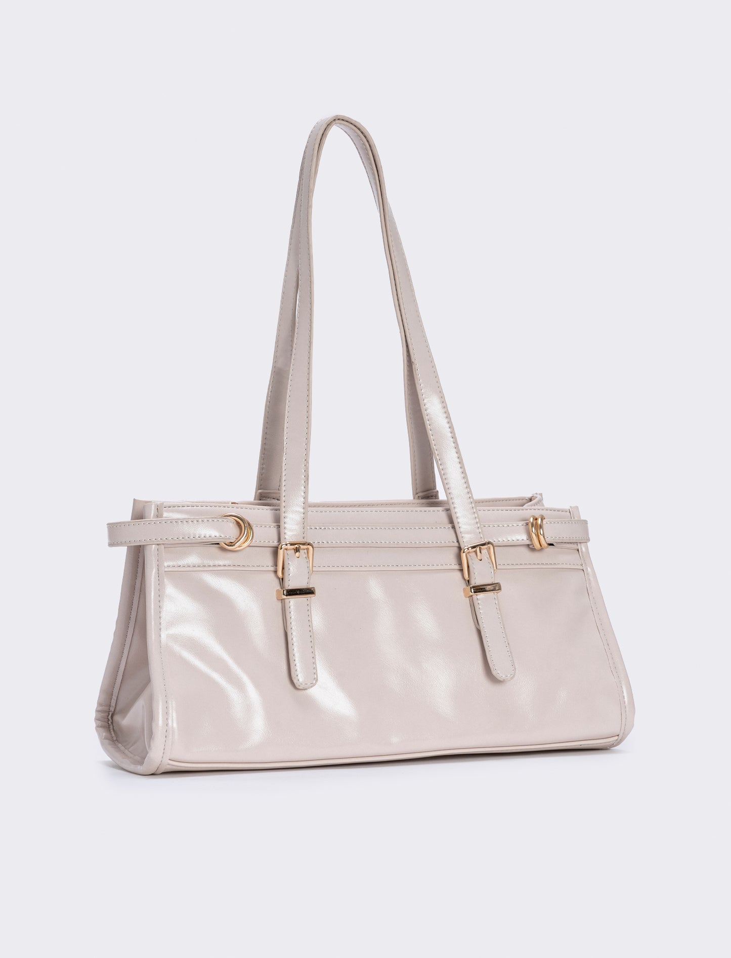 Borsa rettangolare con cinturino spalla - Beige