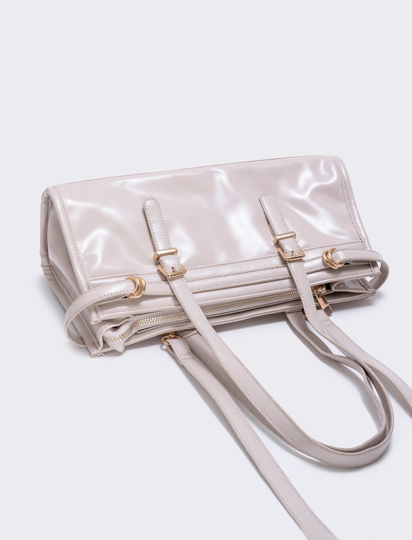 Borsa rettangolare con cinturino spalla - Beige