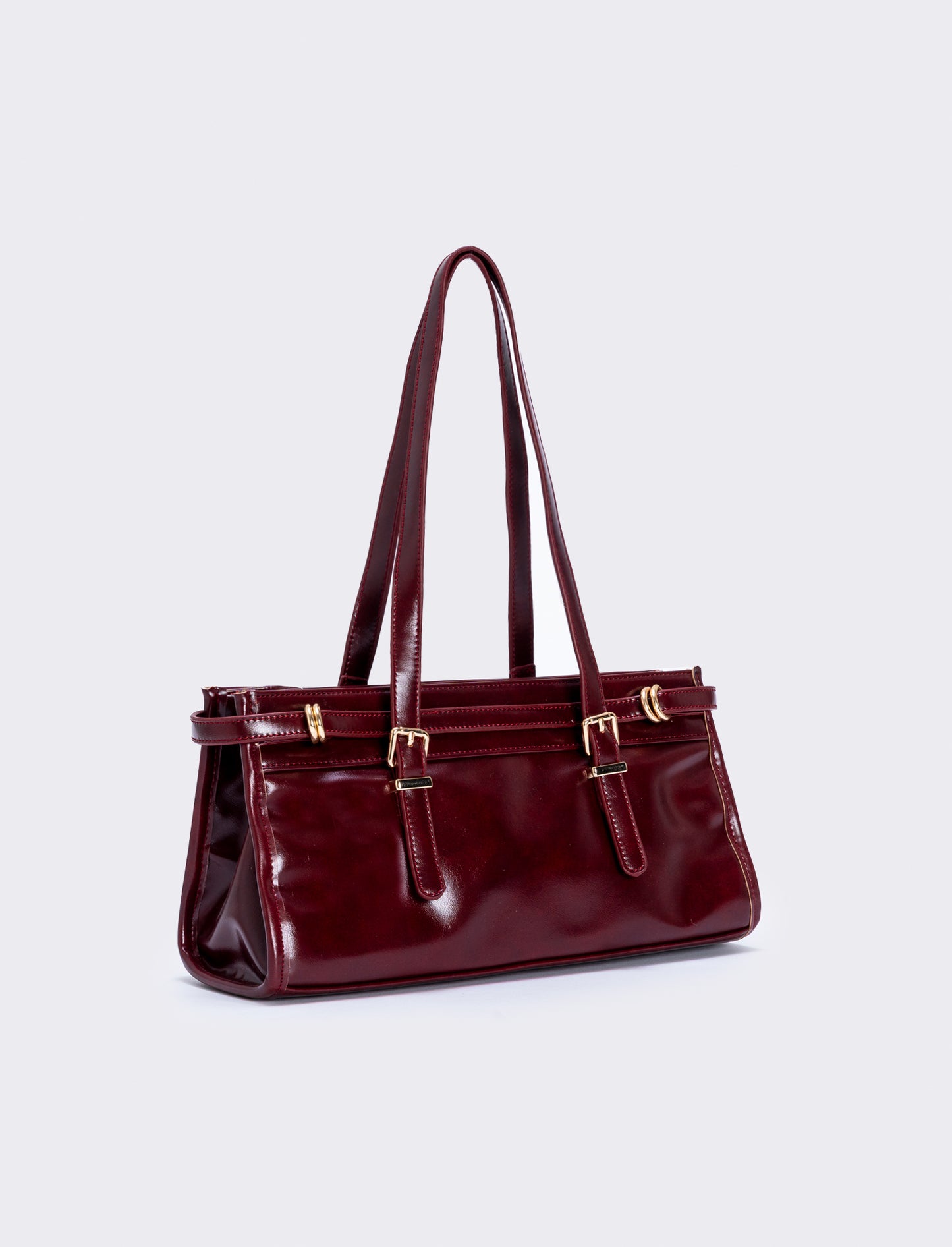 Borsa rettangolare con cinturino spalla - Bordeaux