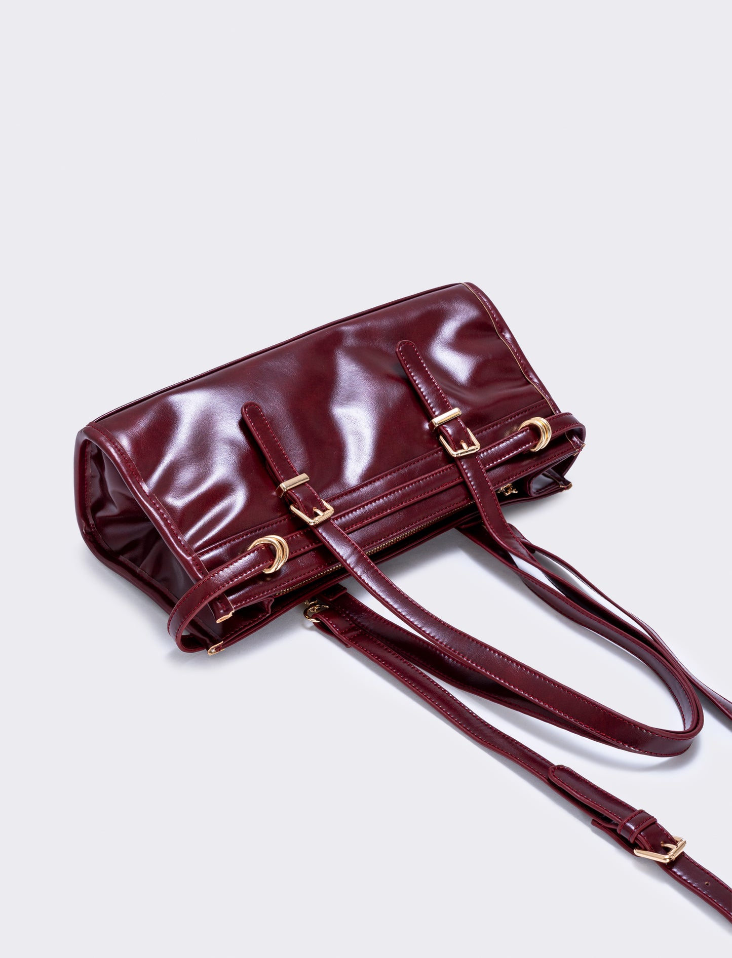 Borsa rettangolare con cinturino spalla - Bordeaux