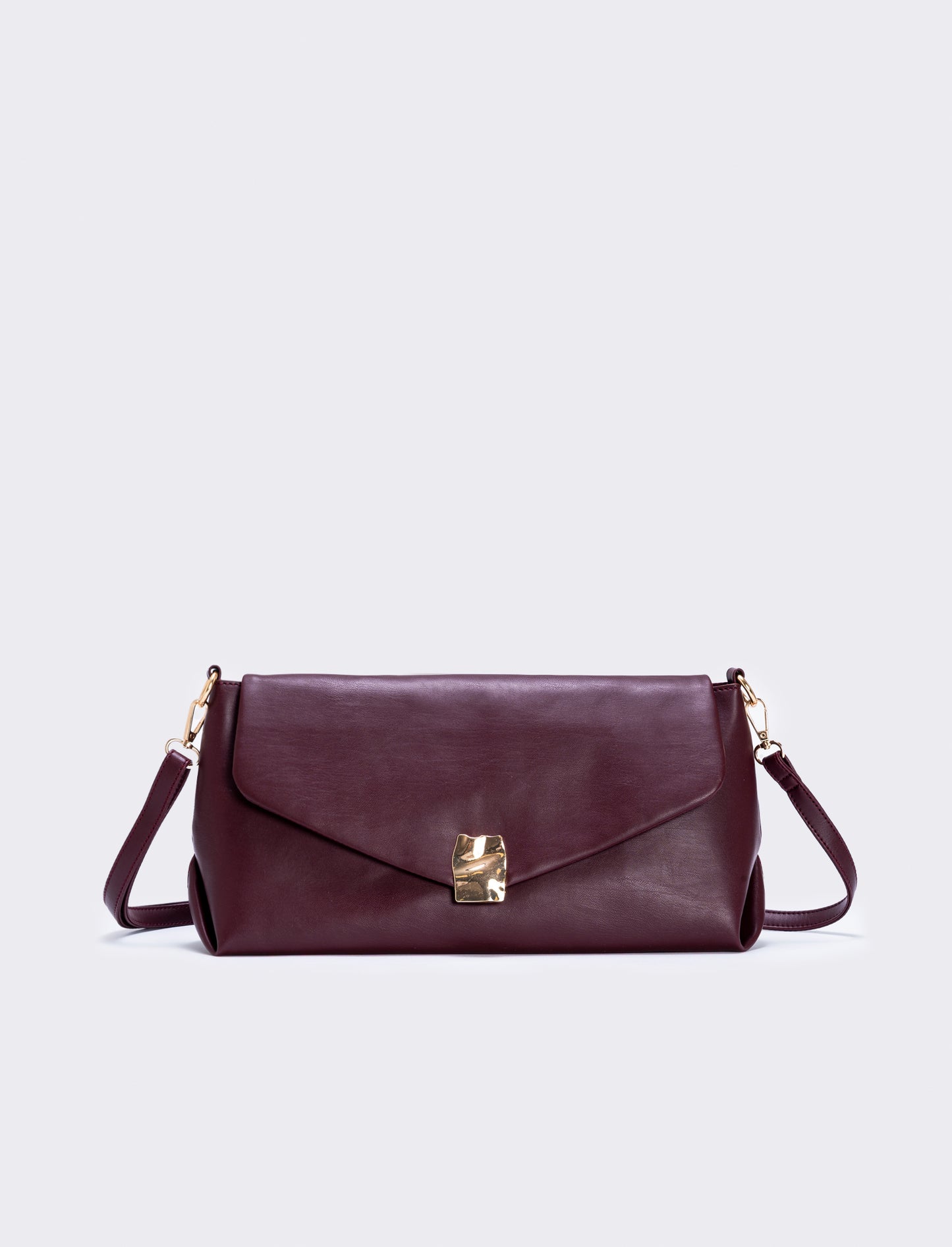 Pochettone effetto pelle con patta - Bordeaux
