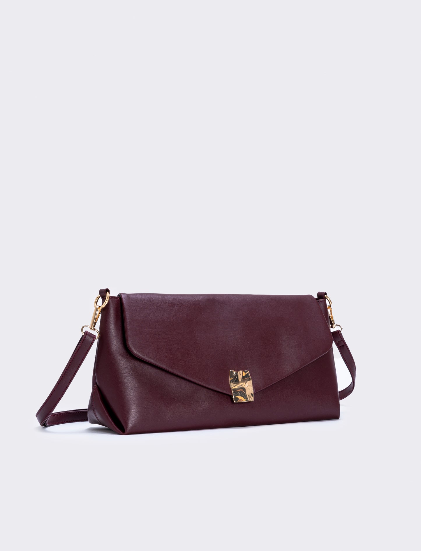 Pochettone effetto pelle con patta - Bordeaux