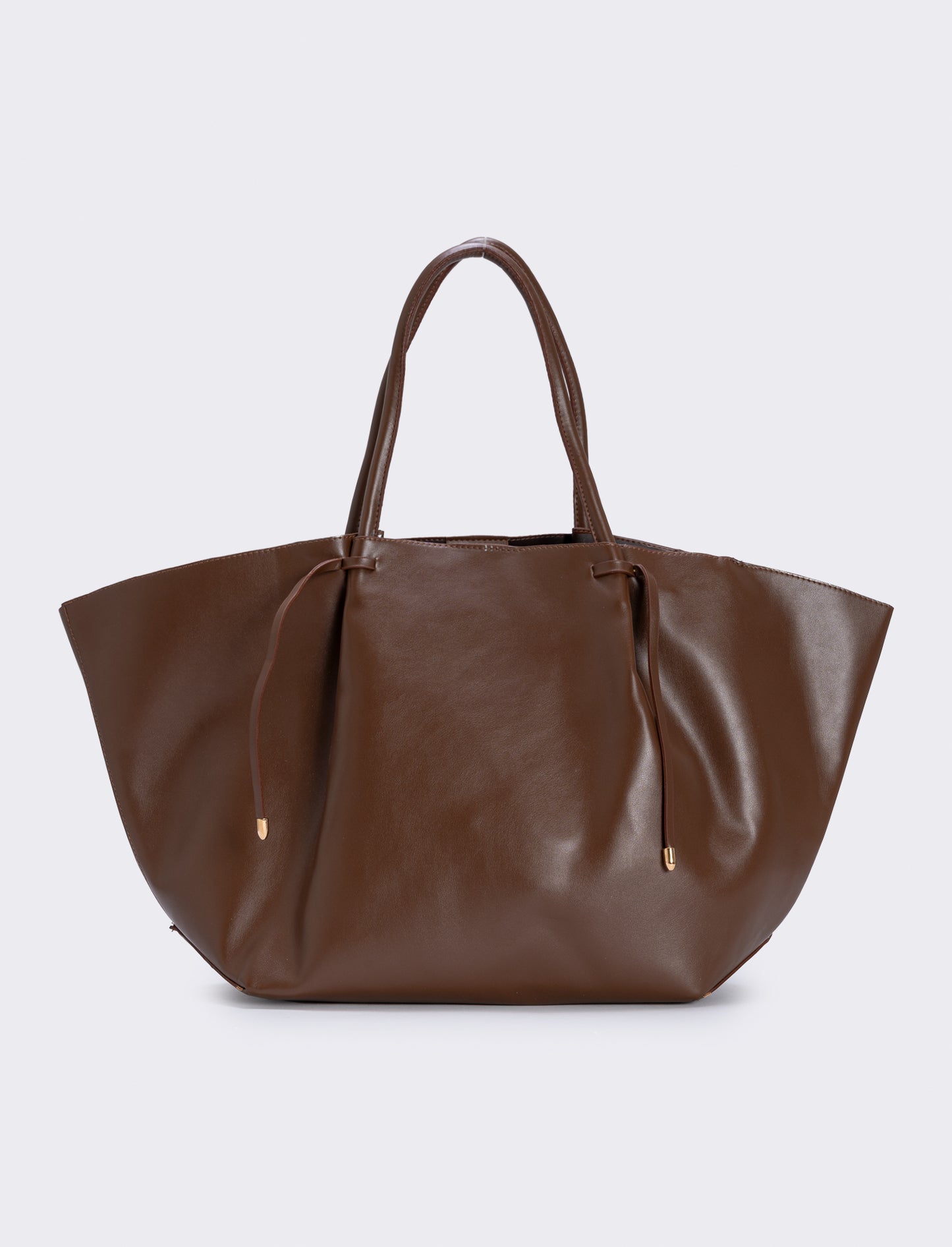 Shopper with woven pouch - Brown