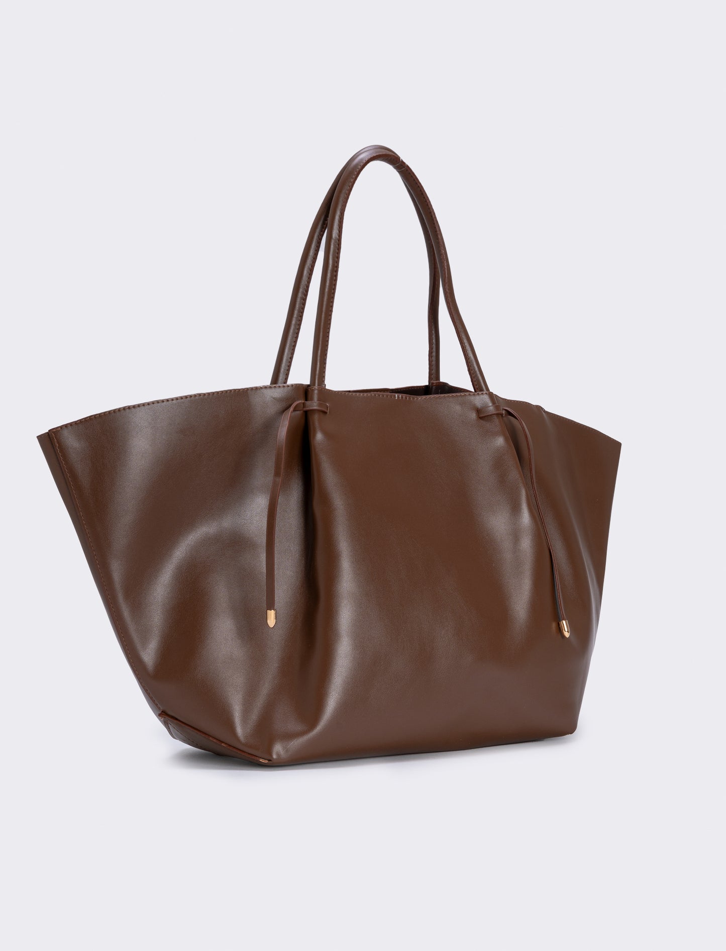 Shopper with woven pouch - Brown