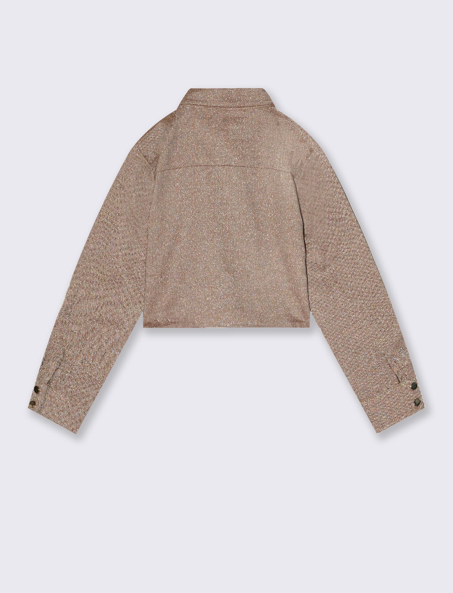 Camicia spigata con filo metallizzato - Beige