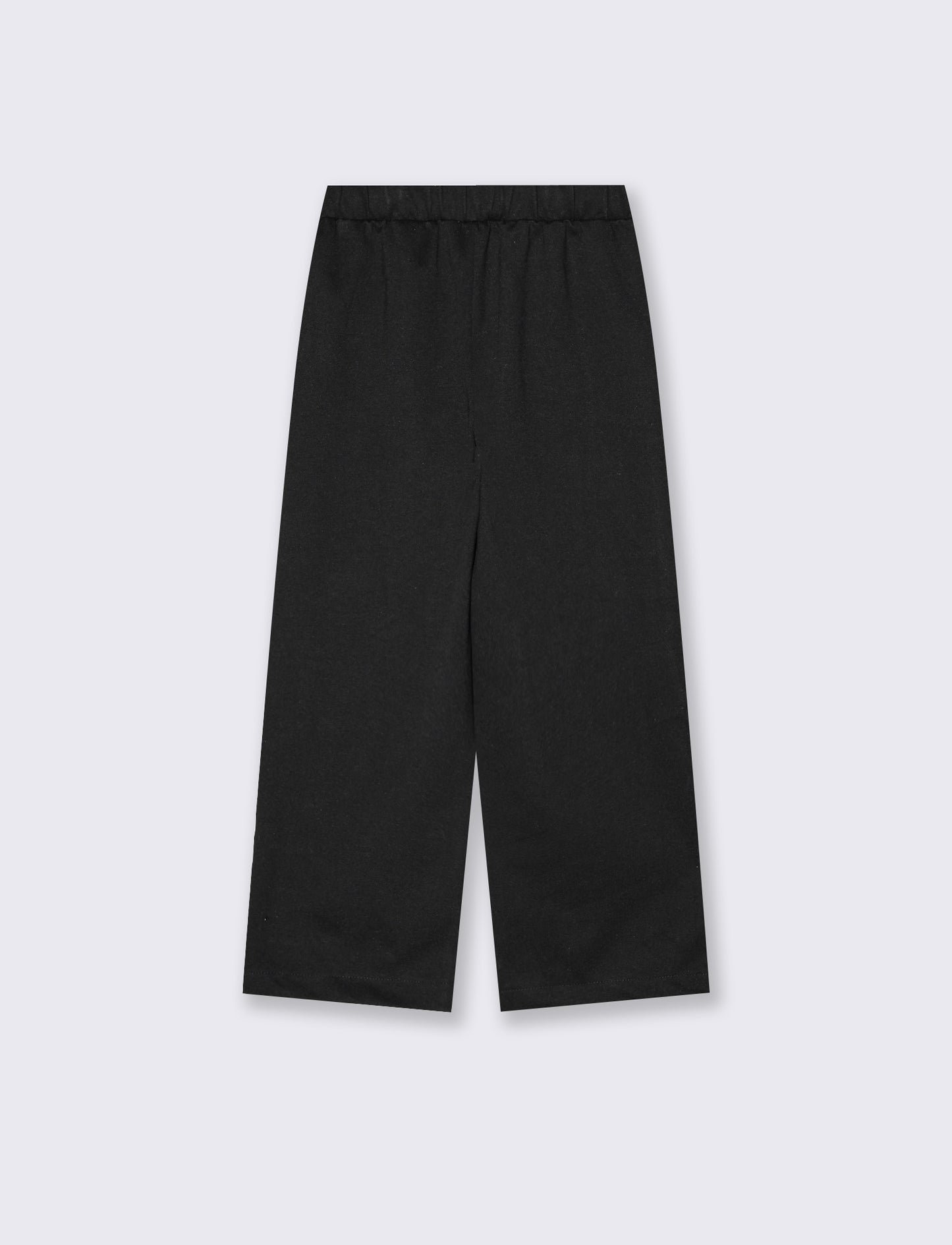 Pantaloni wide leg con fibbie decorative - Nero