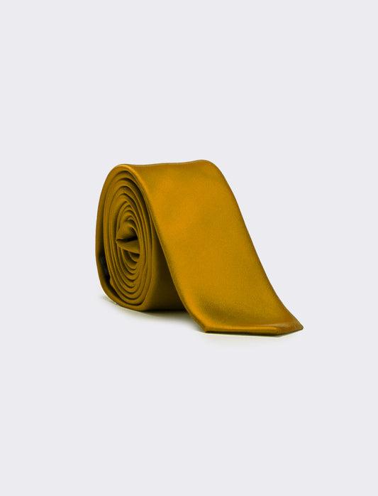 Cravatta uomo raso liscio 5cm - Oro