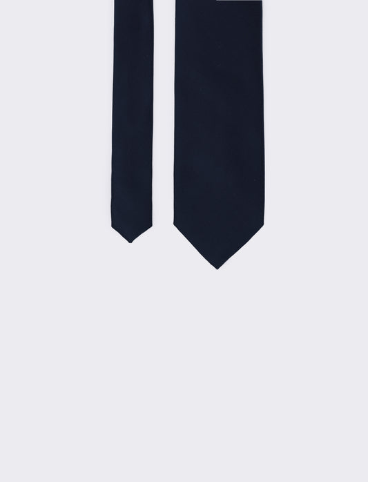 Cravatta uomo liscia 8cm - Blu navy
