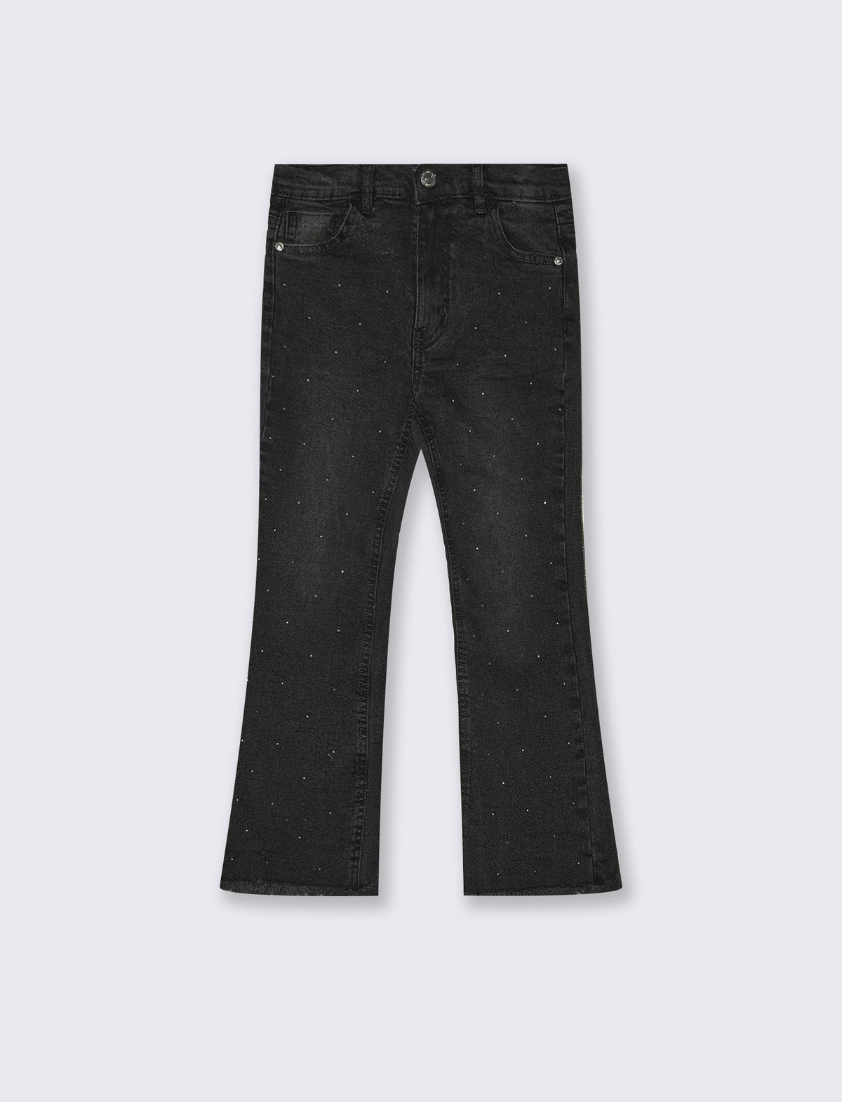 Jeans flare fit con borchie e zampa - Nero