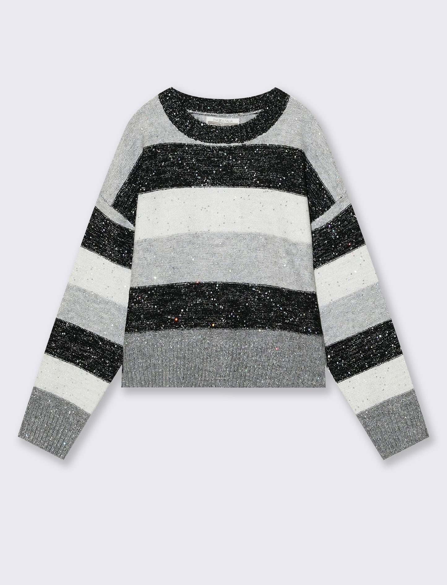 Maglione a righe con micro-paillettes - Righe