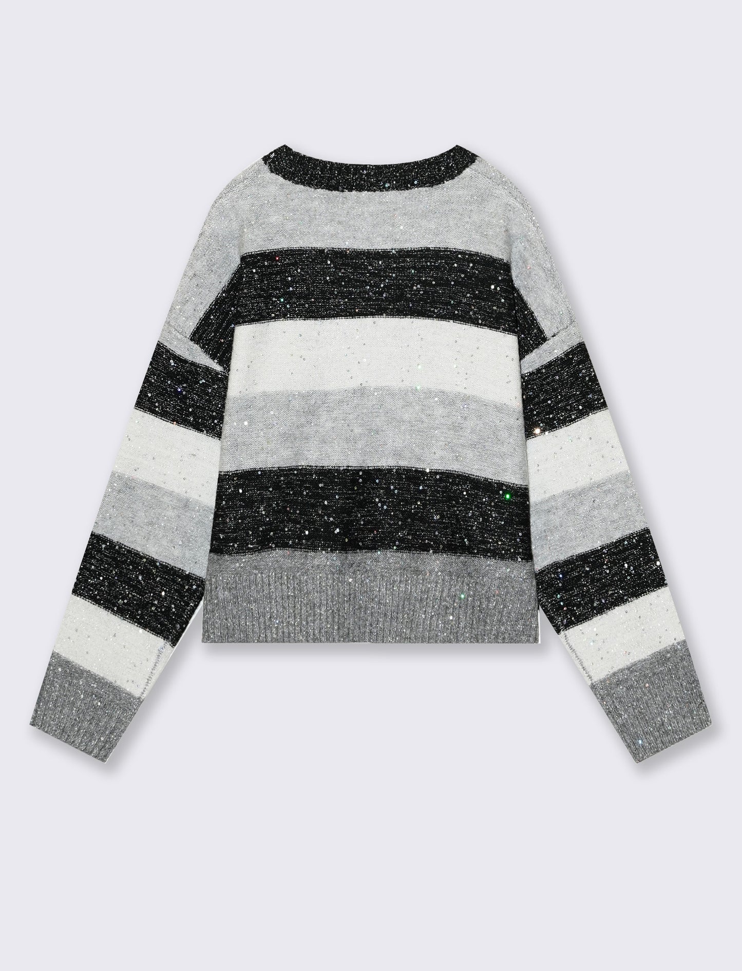Maglione a righe con micro-paillettes - Righe