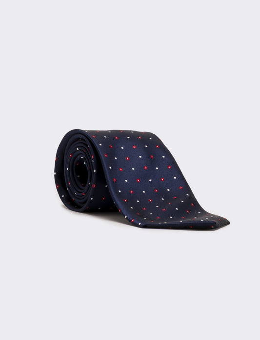 Cravatta uomo fantasia 8cm - Blu-rosso
