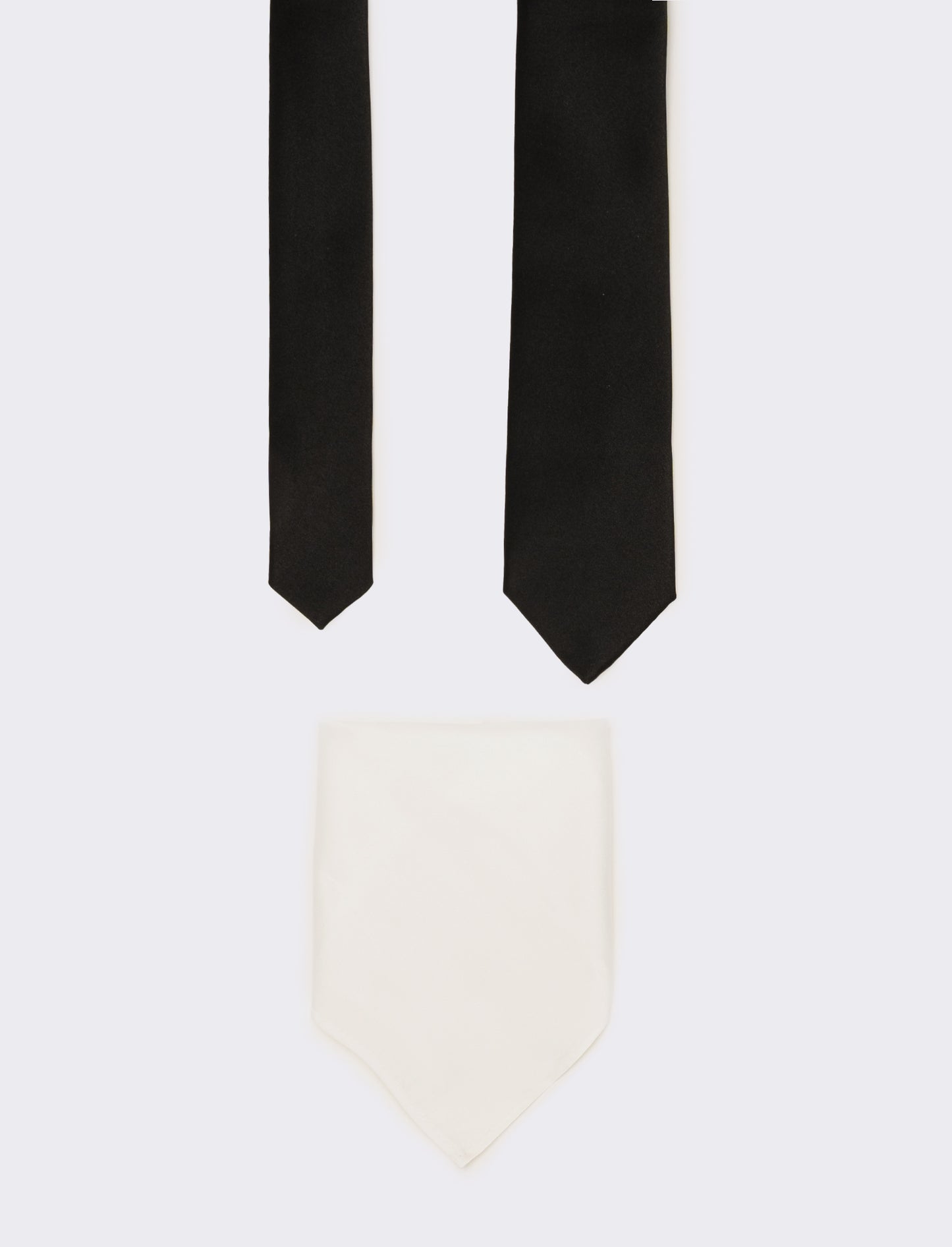 Cravatta uomo 6,3cm + pochette - Bianco-nero