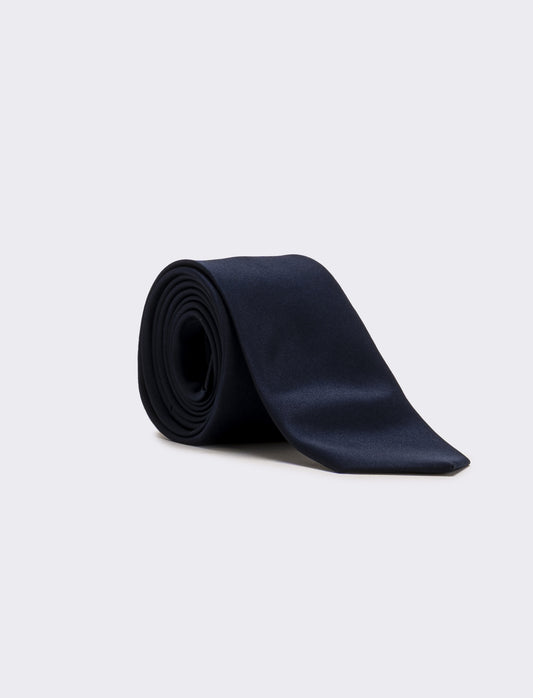 Cravatta uomo 6,3cm + pochette - Blu navy