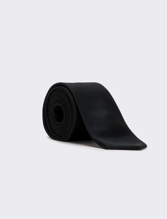 Cravatta uomo 6,3cm + pochette - Nero
