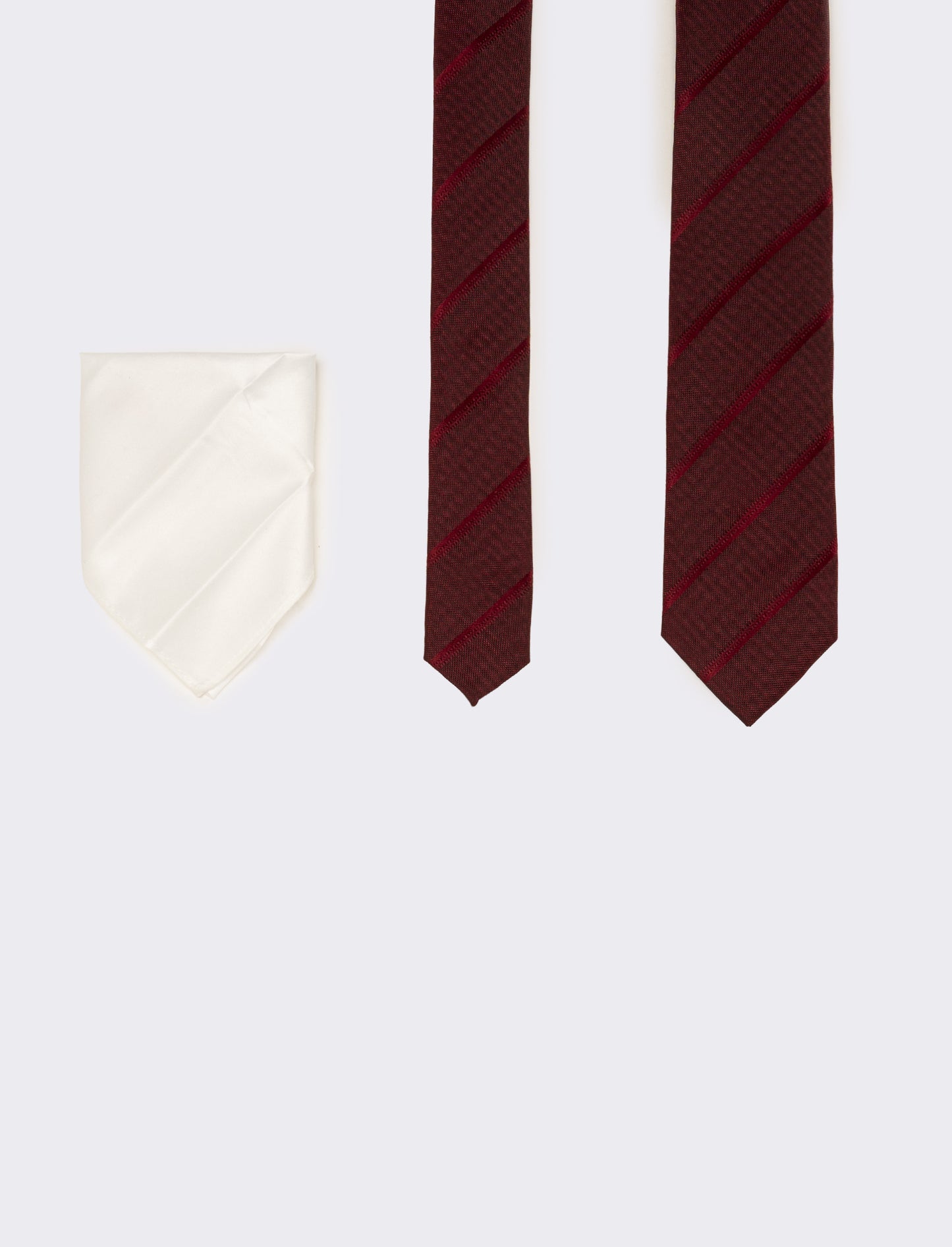 Cravatta uomo 6,3cm + pochette - Bordeaux