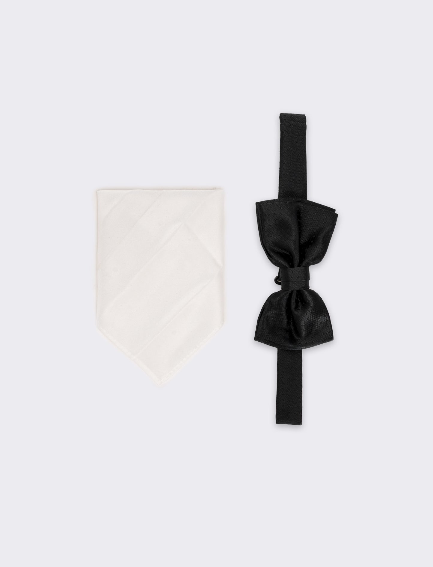 Cravatta uomo papillon+pochette - Bianco-nero