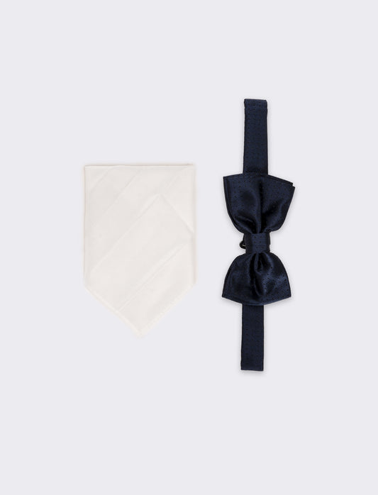 Cravatta uomo papillon+pochette - Blu