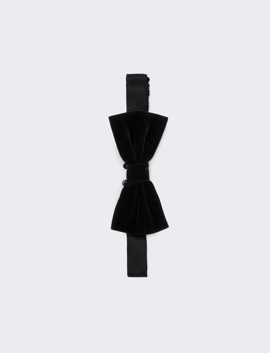 Papillon con pochette abbinata - Nero