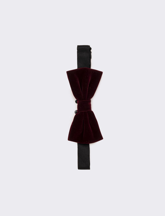 Papillon con pochette abbinata - Bordeaux