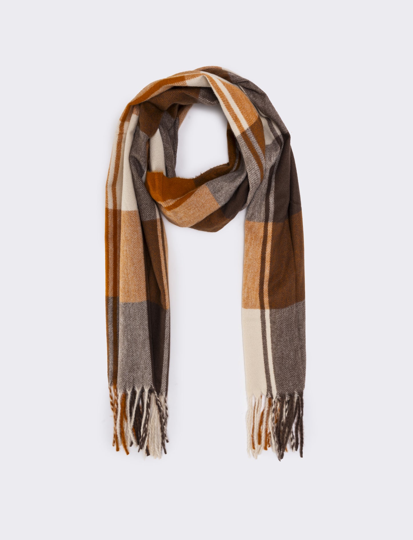 Sciarpa uomo quadri 180x70 - Arancio