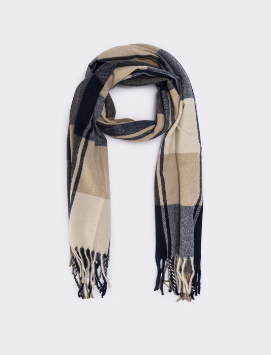 Sciarpa uomo quadri 180x70 - Blu