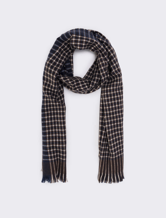 Sciarpa uomo quadri 180x70 - Blu