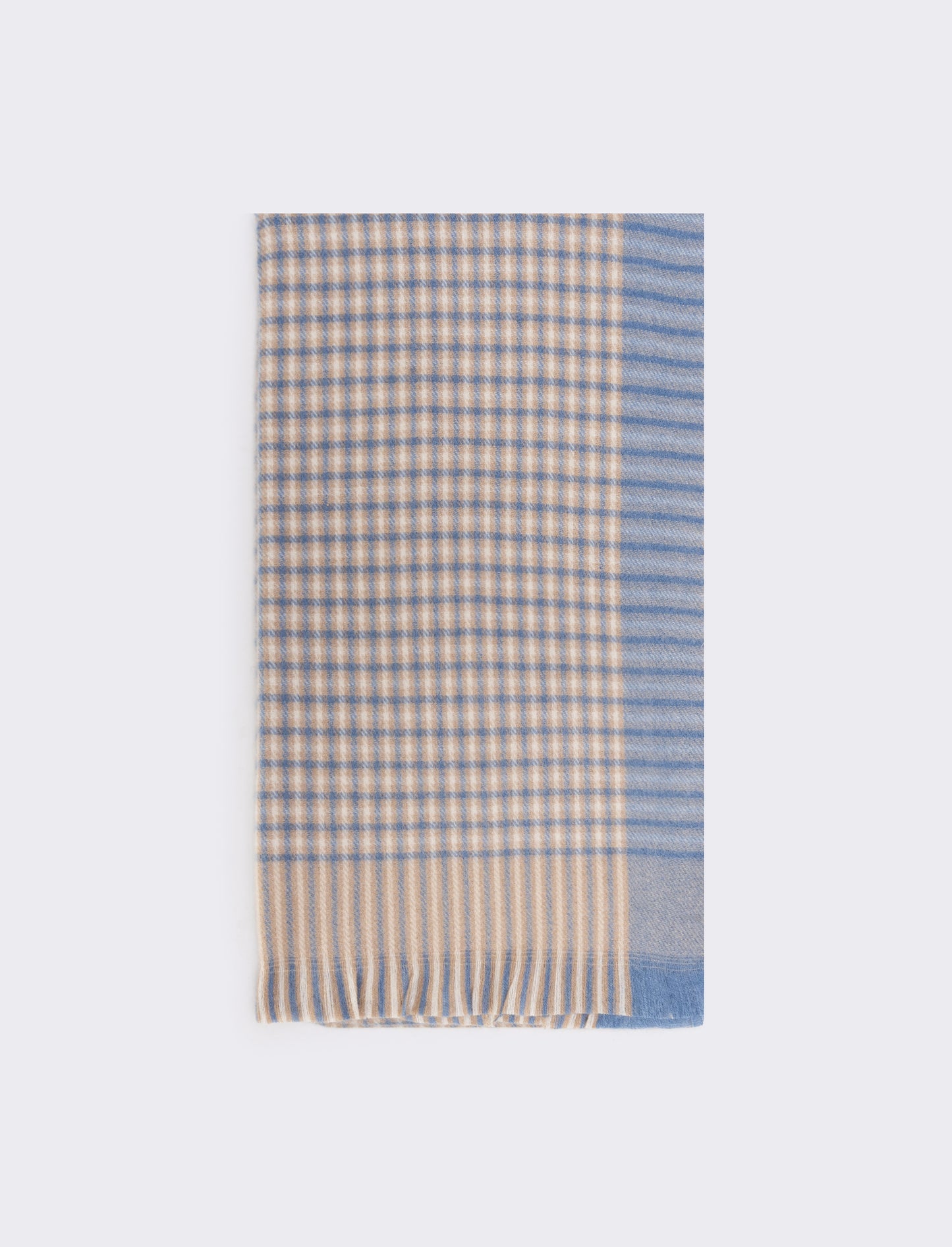 Sciarpa uomo quadri 180x70 - Bianco panna