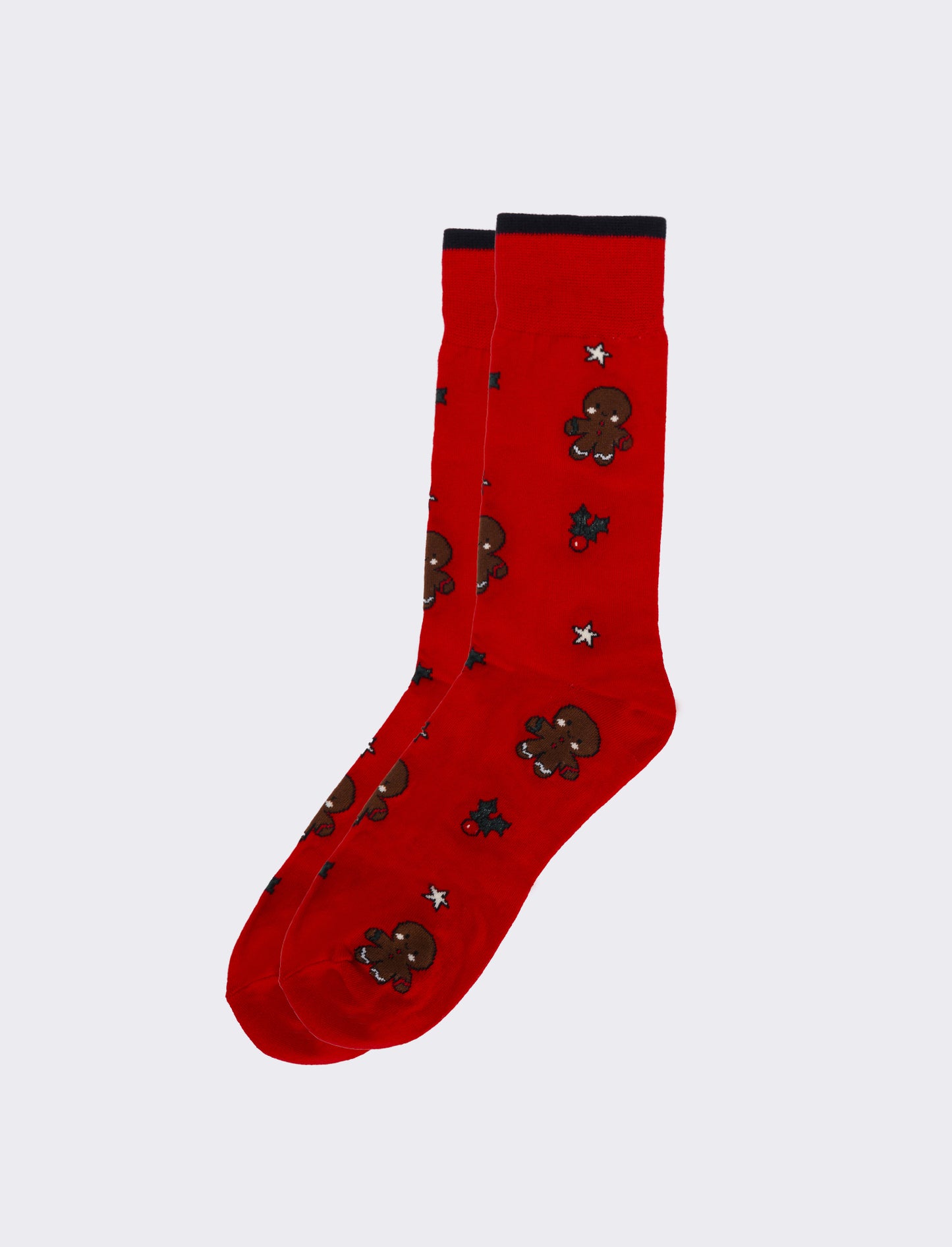 Calzino medio uomo fantasia natale - Rosso