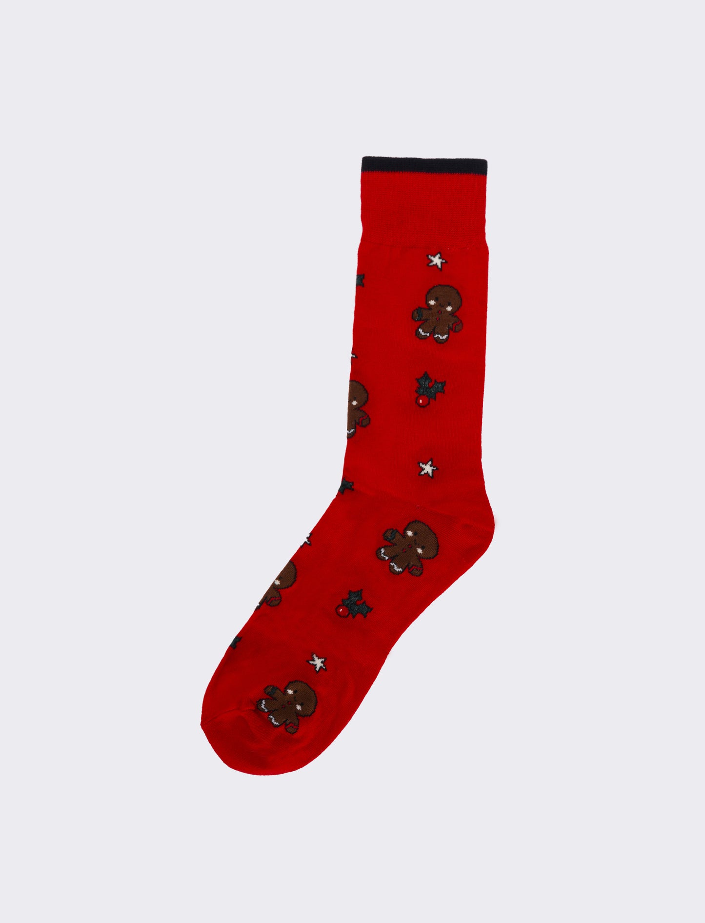 Calzino medio uomo fantasia natale - Rosso