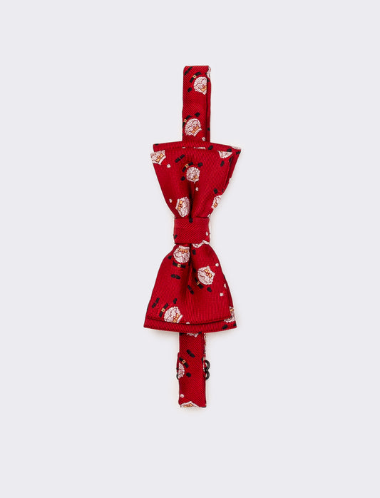Cravatta papillon bambino natale - Rosso-bianco