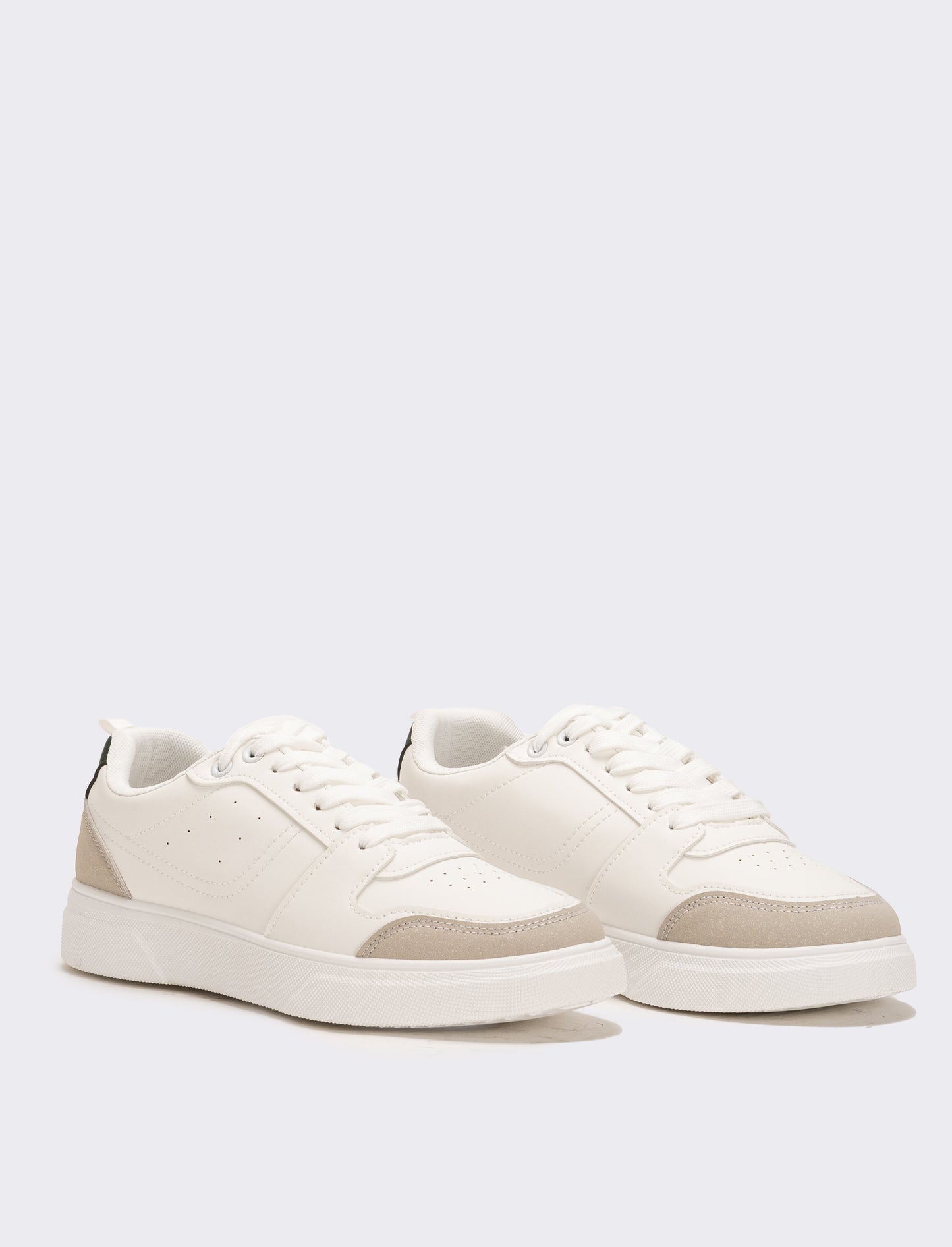 Sneakers con riporti da uomo - Bianco-verde