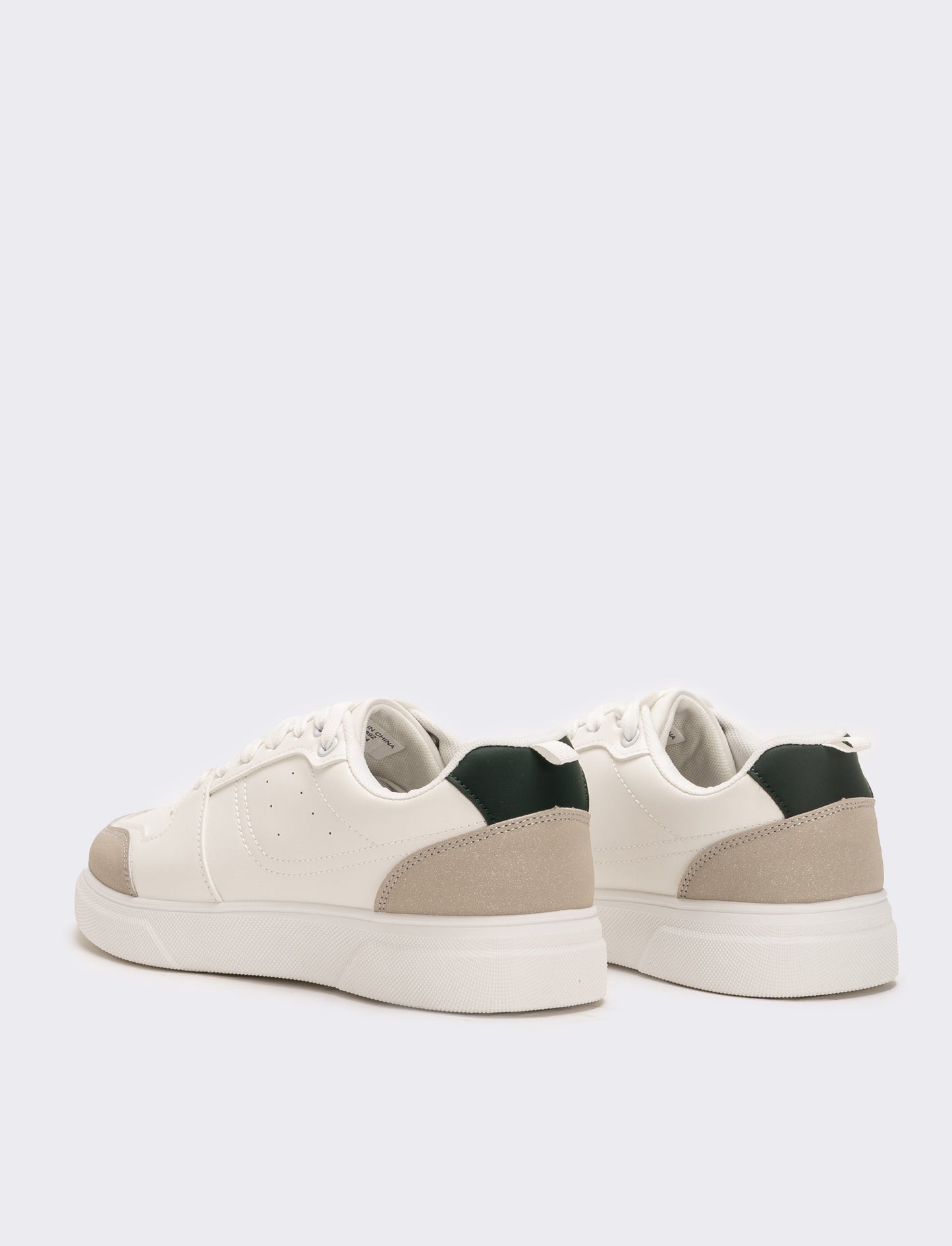 Sneakers con riporti da uomo - Bianco-verde