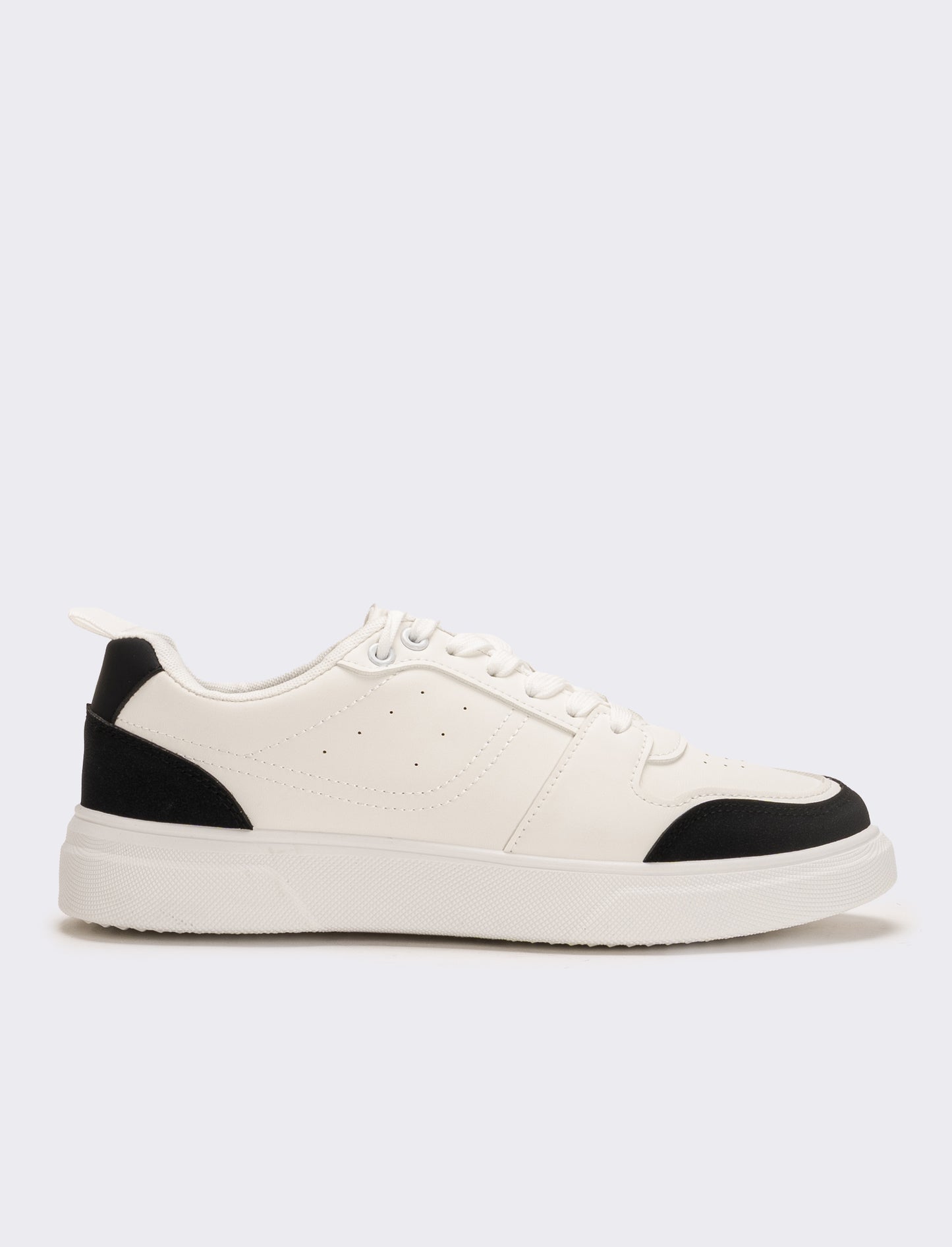 Sneakers con riporti da uomo - bianco/nero