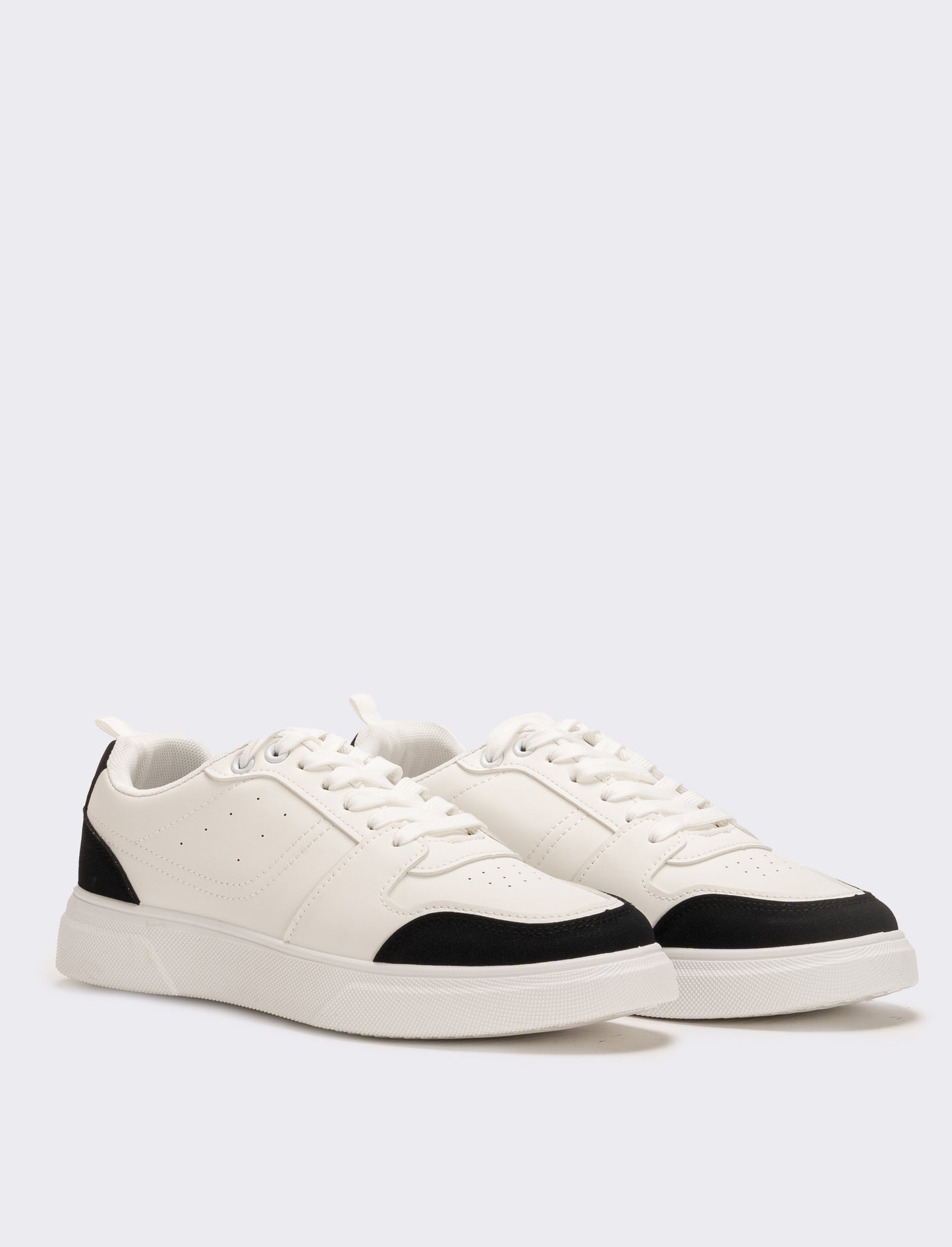 Sneakers con riporti da uomo - bianco/nero