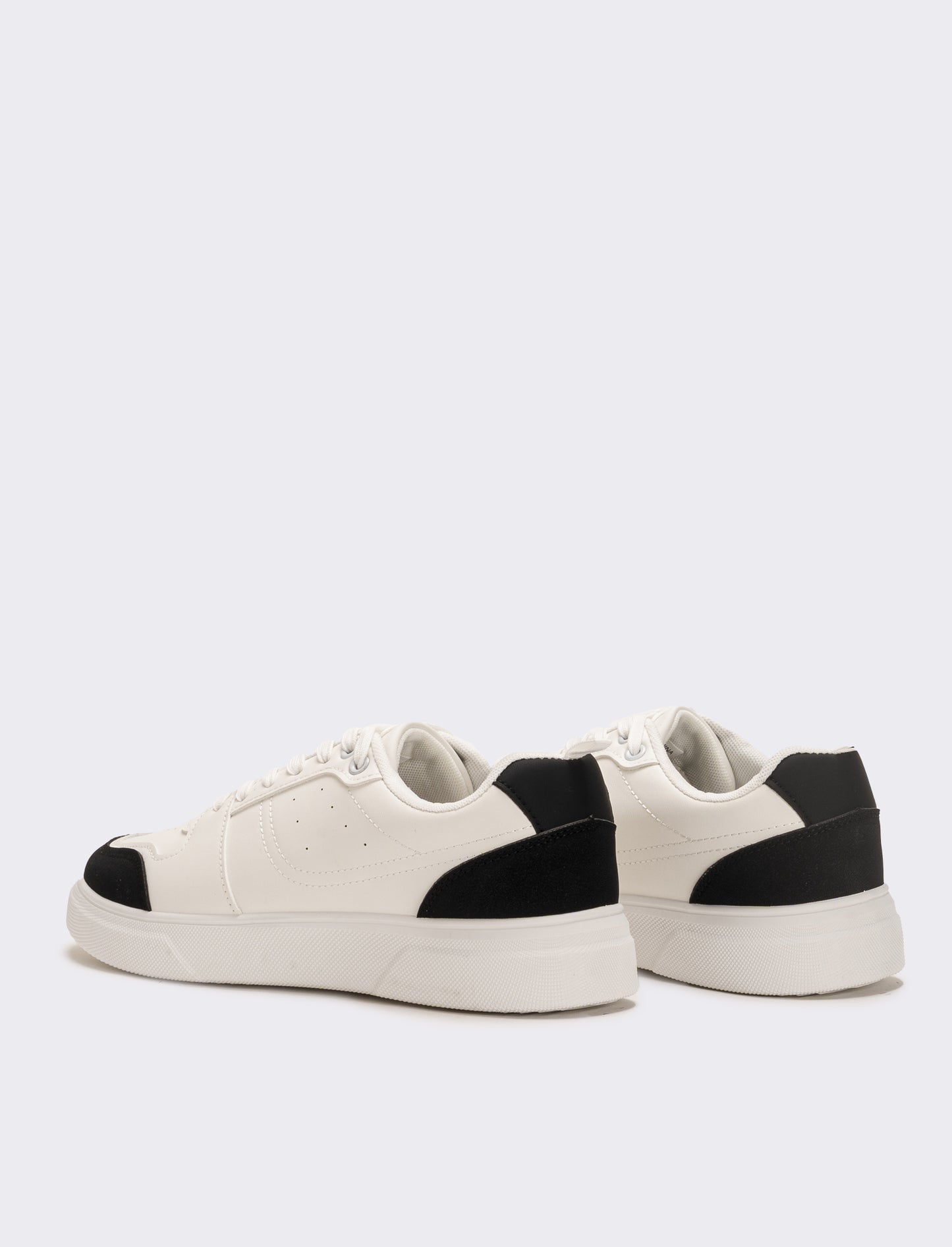 Sneakers con riporti da uomo - bianco/nero