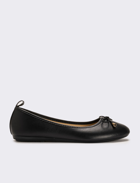 Ballerina con fiocco da donna - Nero