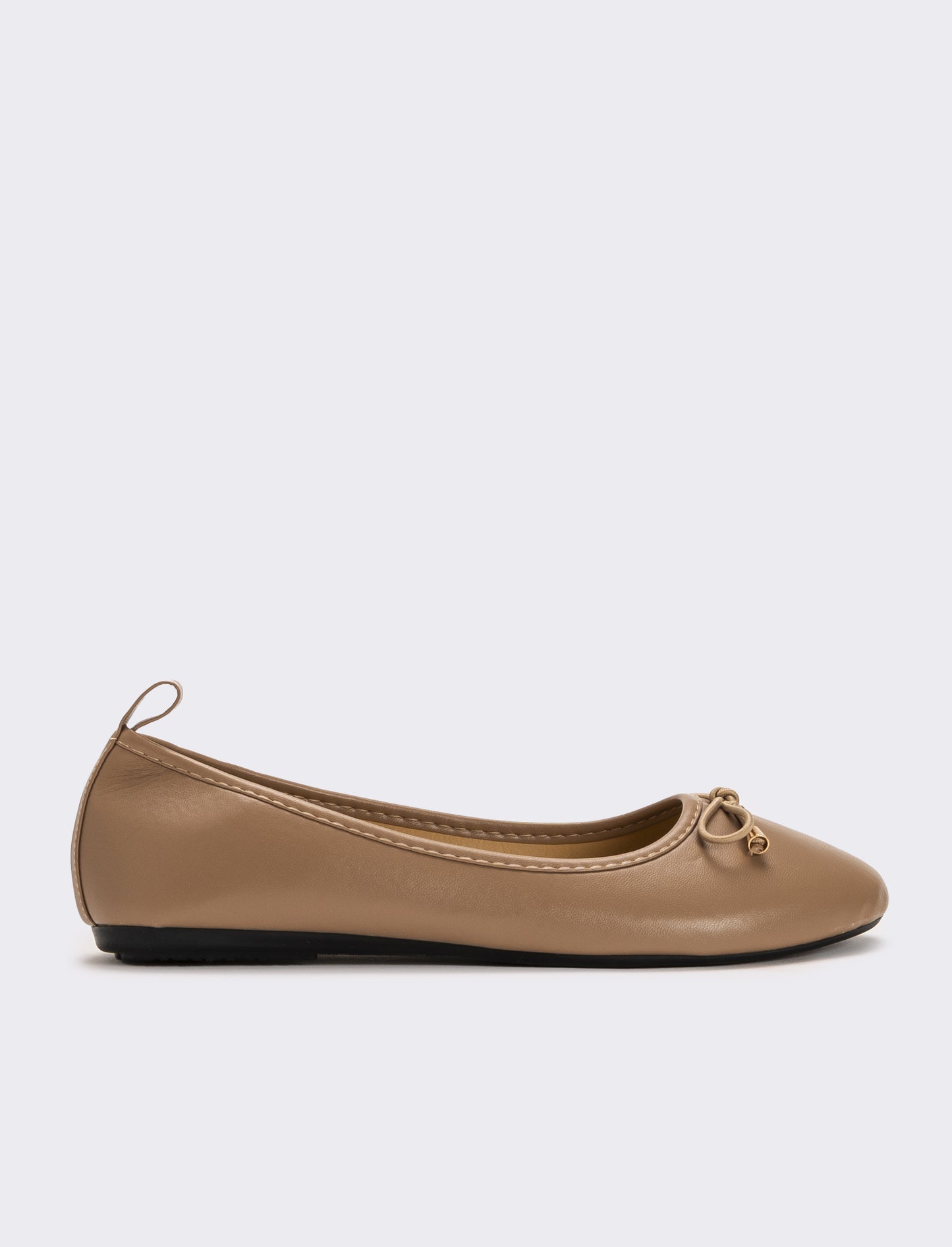Ballerina con fiocco da donna - Grigio fango