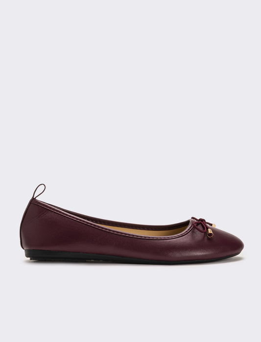 Ballerina con fiocco da donna - Bordeaux